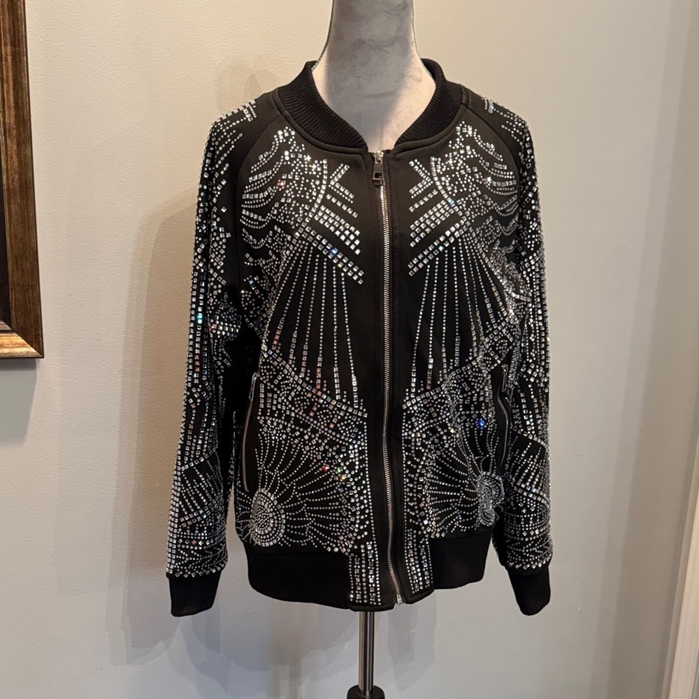 Sidanmali Black Embellished Women's Jacket EUC M - Picture 3 of 12
